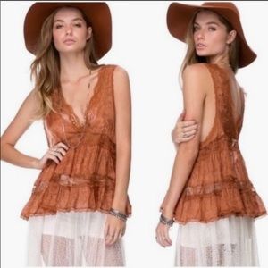 Free people Trapeze Lacey tank top
